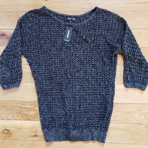 Express NEW Metallic Mesh Pullover Sweater